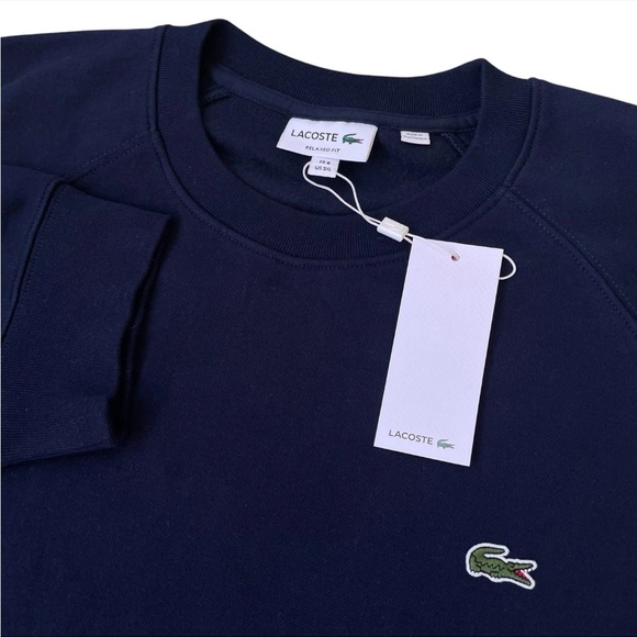 Lacoste Men's Colorblock Crewneck Sweatshirt Navy Relaxed Fit Size 3XL $145 - Picture 1 of 9